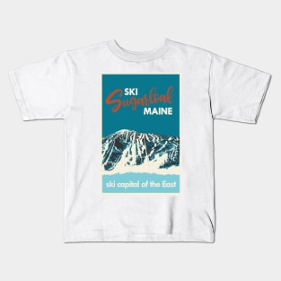 Ski Sugarloaf Maine vintage poster Kids T-Shirt